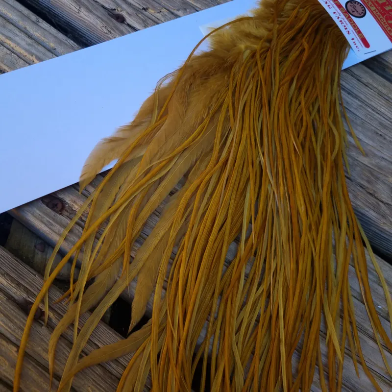 Whiting 1/2 BRONZE Grade Dry Fly Rooster Saddle in Golden Olive